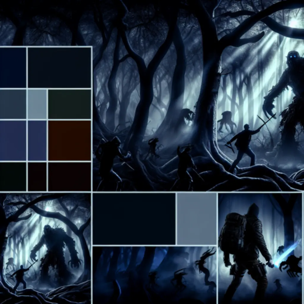 Bohater walczy w mrocznym lesie — klimat dark-fantasy w Survival Fantasy – Roguelike PRO